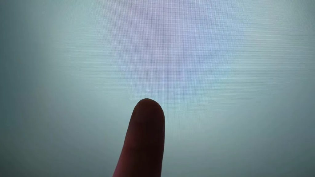 Stuck pixel observed on a light background