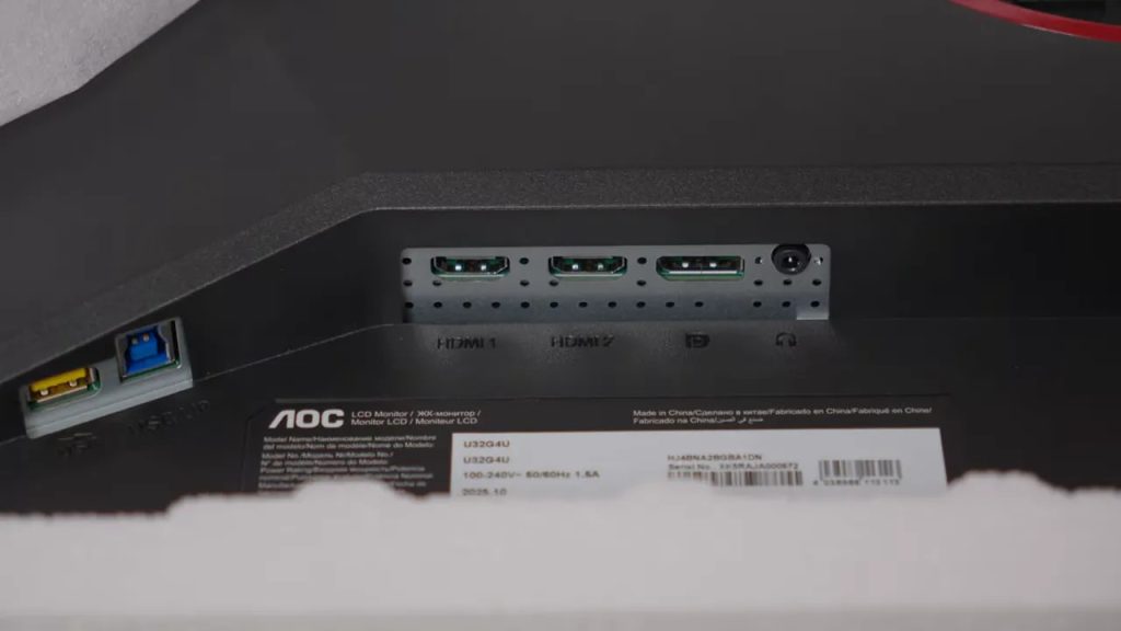 AOC U32G4U HDMI inputs