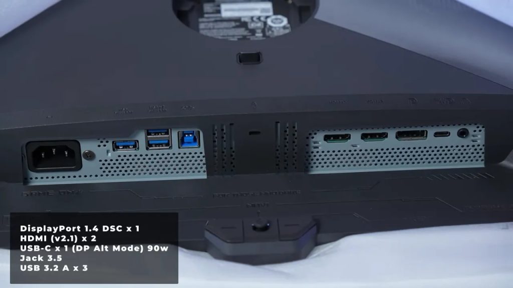 Monitor connections, including 90 W USB-C