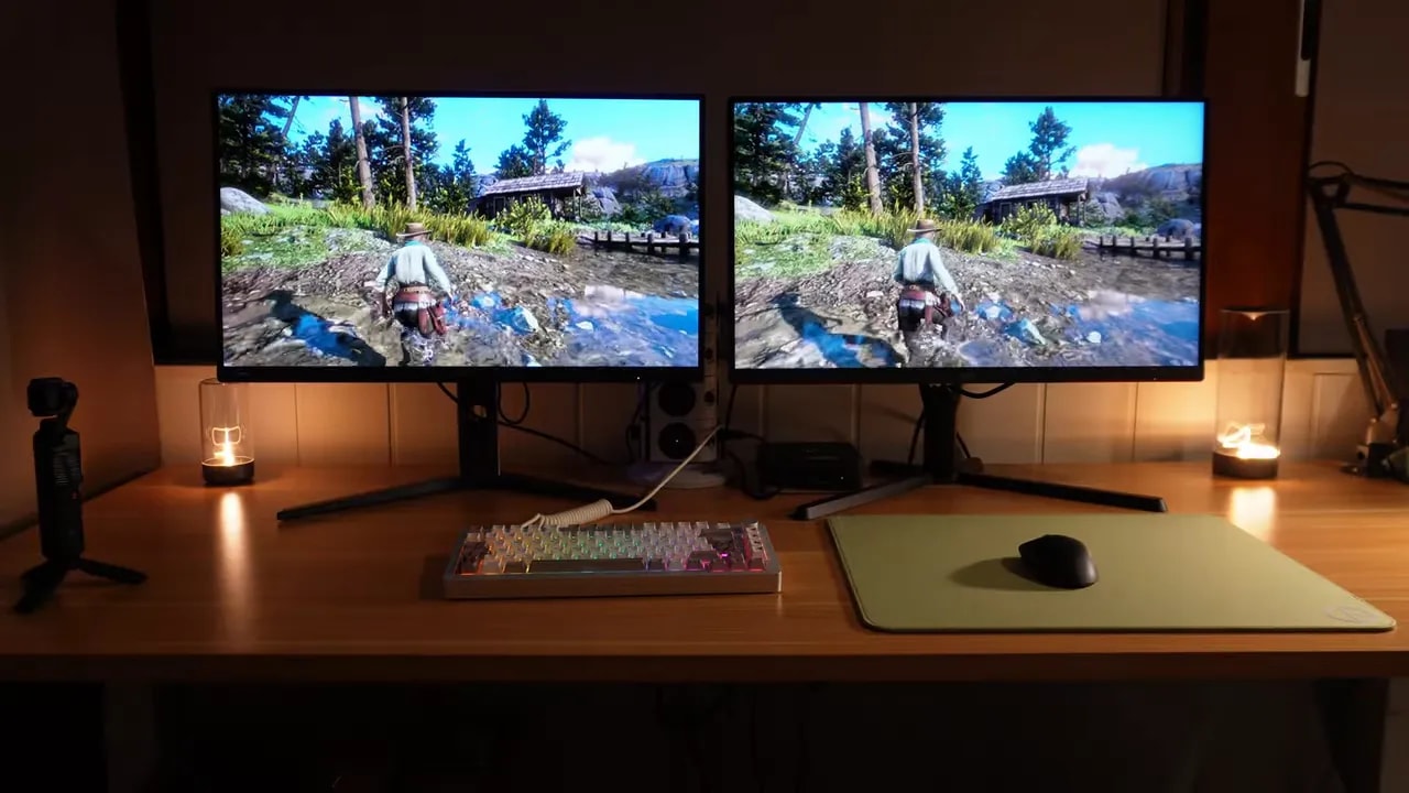 Escena oscura en juegos mostrando comportamiento del local dimming en modo fuerte/alto