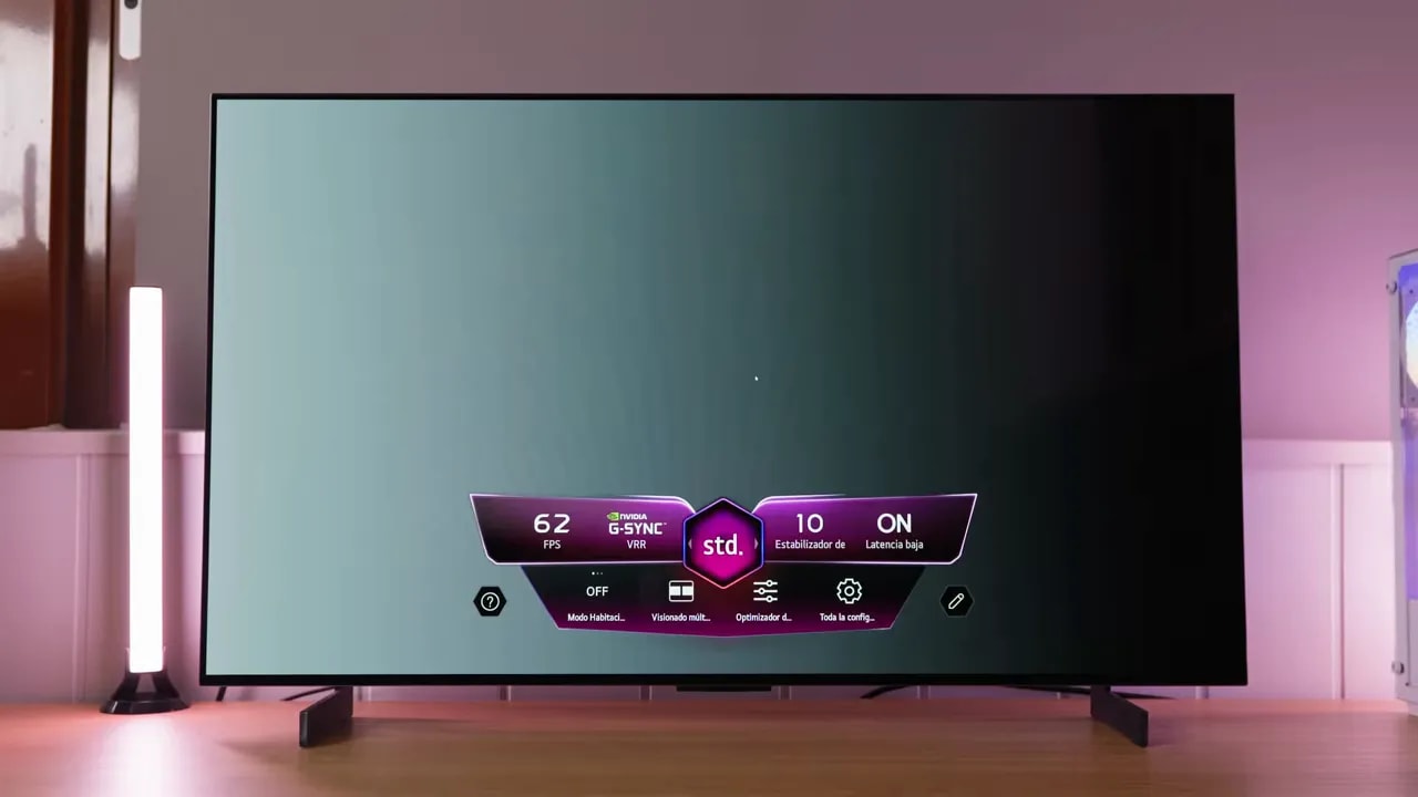 Menú de la LG C5 OLED 42 con VRR y ajuste de latencia baja activados