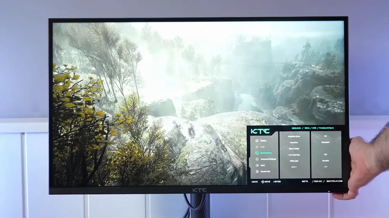 Menú en pantalla del monitor KTC M27T6 con configuración visible