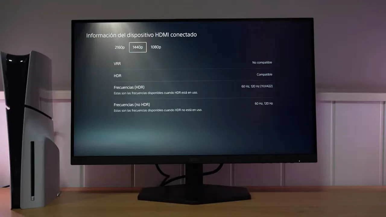 Pantalla del AOC mostrando el menú de configuración de señal de vídeo para ajustar resolución y frecuencia
