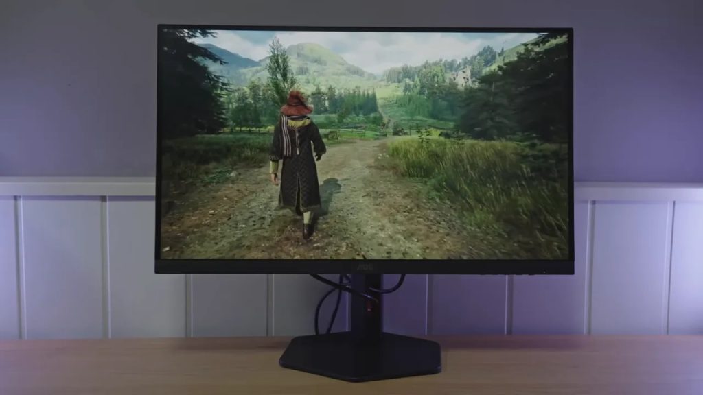 Monitor AOC mostrando juego en pantalla para valorar nitidez en 4K y Dual Mode en PS5