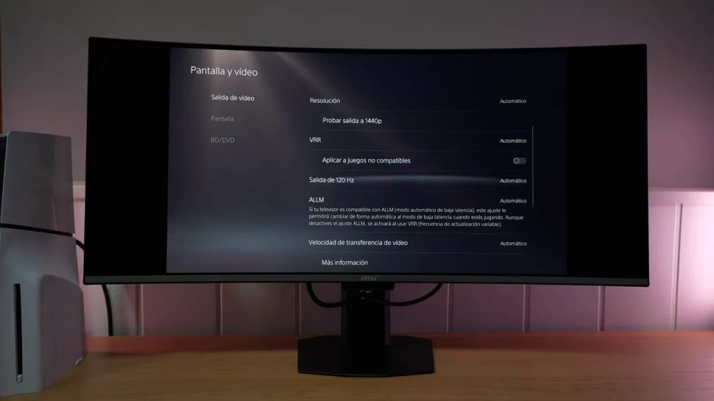 ALLM and console output settings