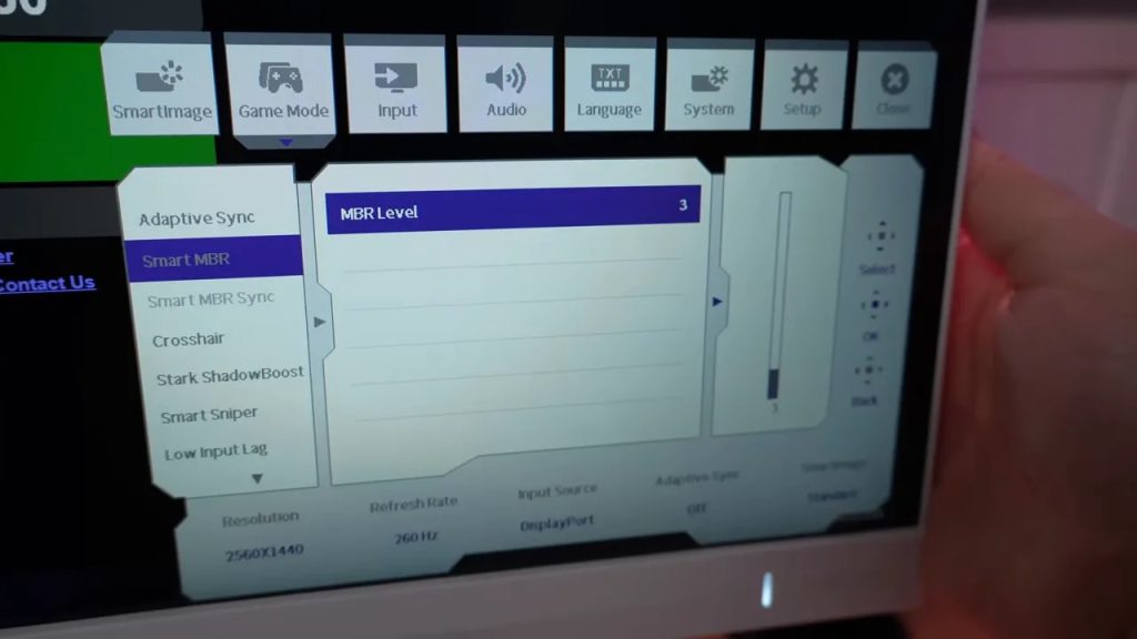 MBR intensity control