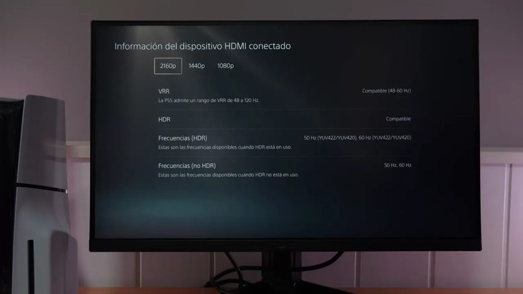 PS5 video output settings