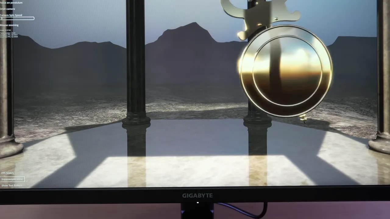 Prueba de supersampling 4K en PS5 mostrando una escena en el monitor Gigabyte GS27QA