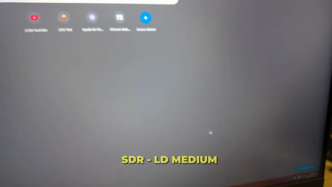 Visualización en SDR con local dimming LD Medium con texto en pantalla