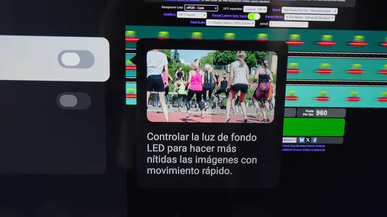 Ajuste de movimiento en pantalla de la TCL C6K: control de luz de fondo LED para mejorar nitidez con movimiento rápido