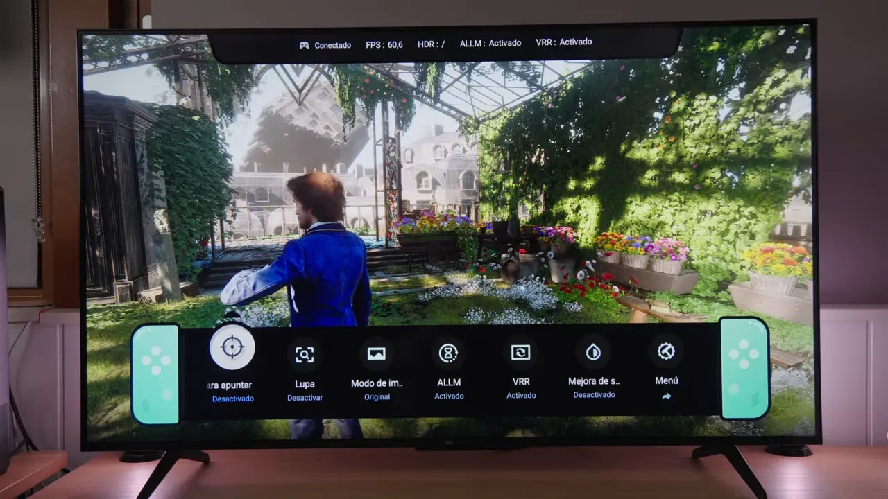 Menú de opciones de juego del TCL C6K Q6C QD Mini LED con VRR y ALLM activados