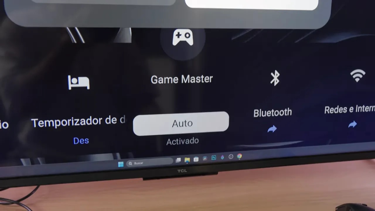 Menú de configuración Game Master en la TCL con ajuste en Auto