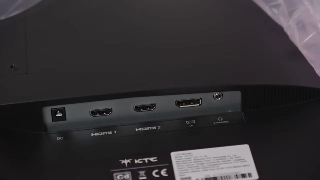 Rear of the KTC H27T27 monitor showing HDMI and DC ports