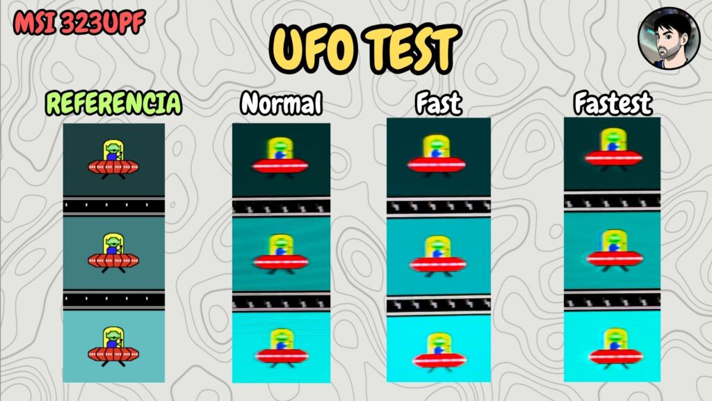 MSI MAG 323UPF · UFO · overdrive modes