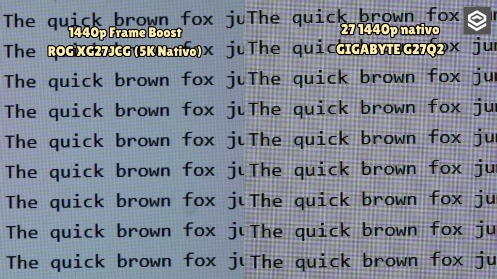 ASUS ROG XG27JCG · Text · QHD and 5K comparison