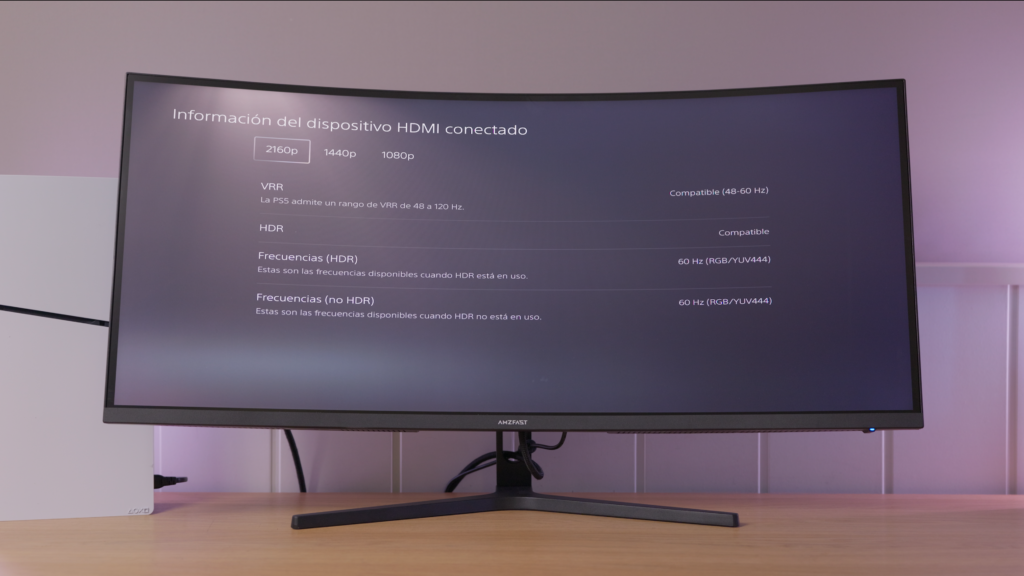 AMZFAST AMZG34C5Q Pro · PS5 · señal 4K