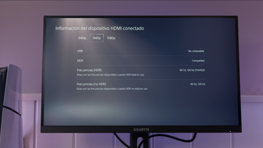 Gigabyte G27Q3: PS5 · 1440p.