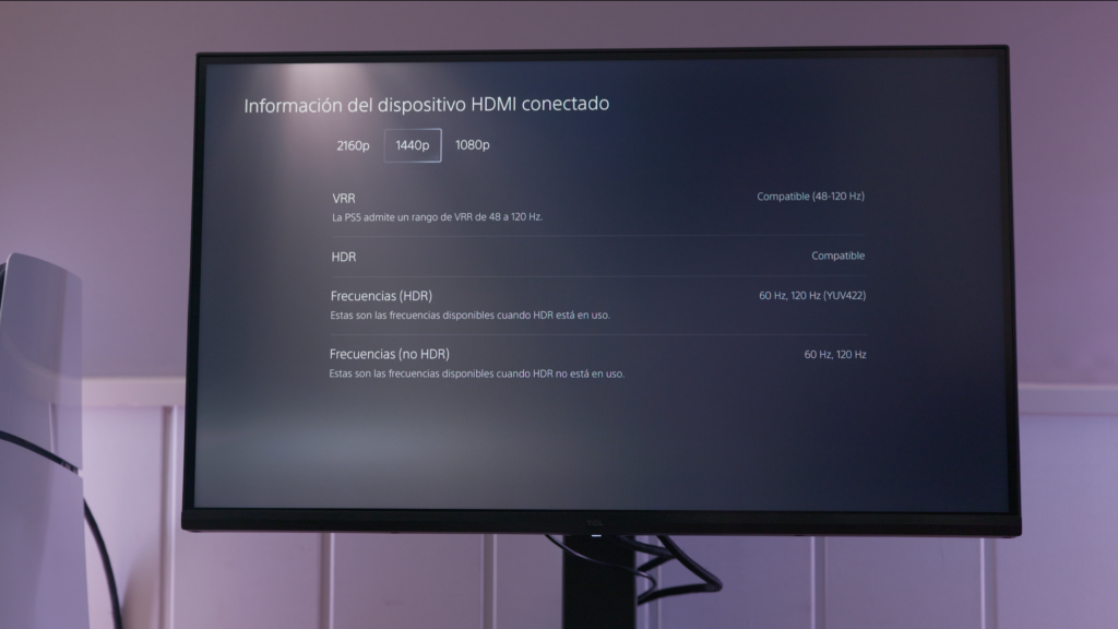 TCL 27P2A Pro: PS5 · 1440p.